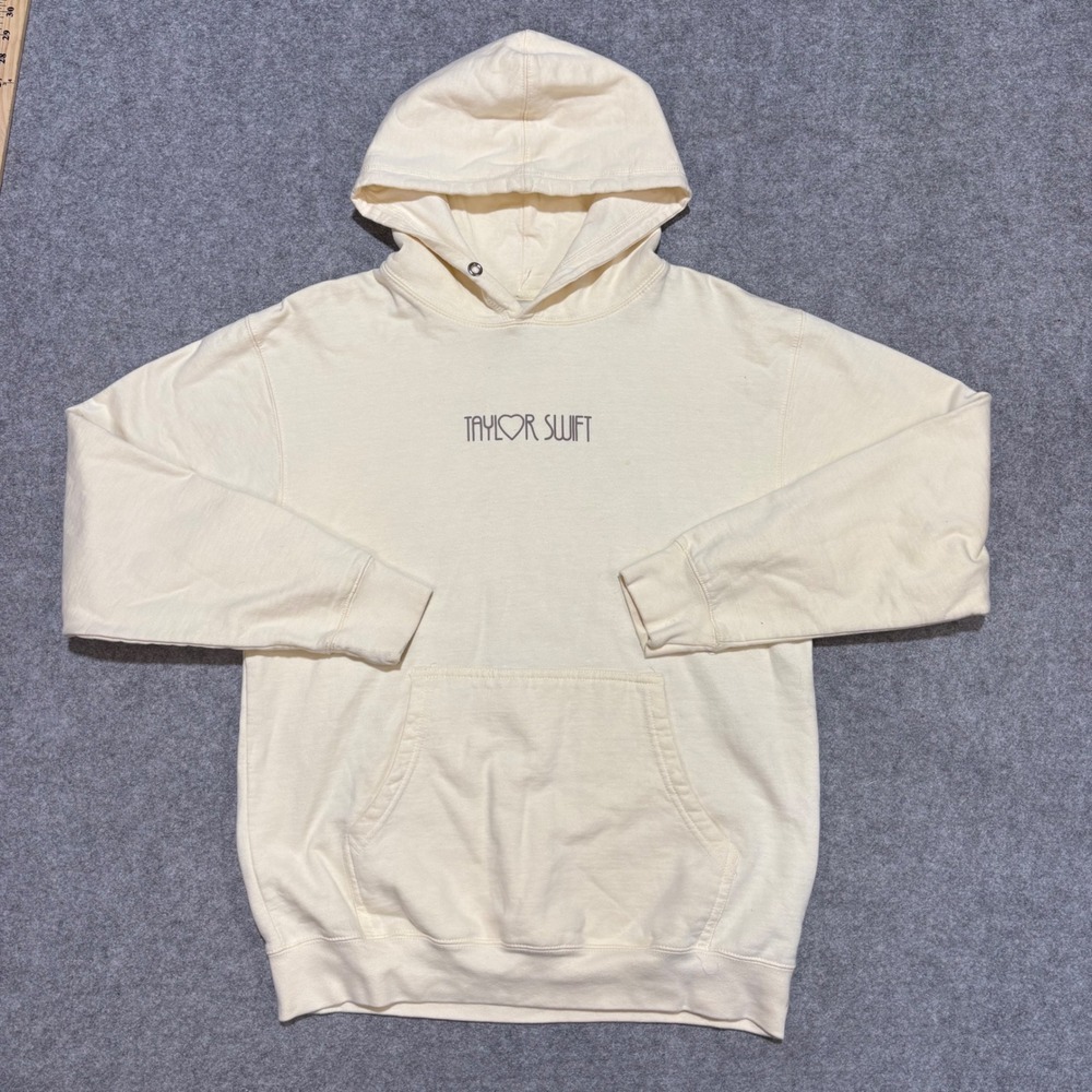 Taylor Swift The Eras Tour Hoodie Beige Cream Graphic Concert Merch Mens Medium